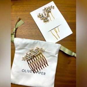 LIKE NEW Olive and Piper wedding/bridal hair accessories